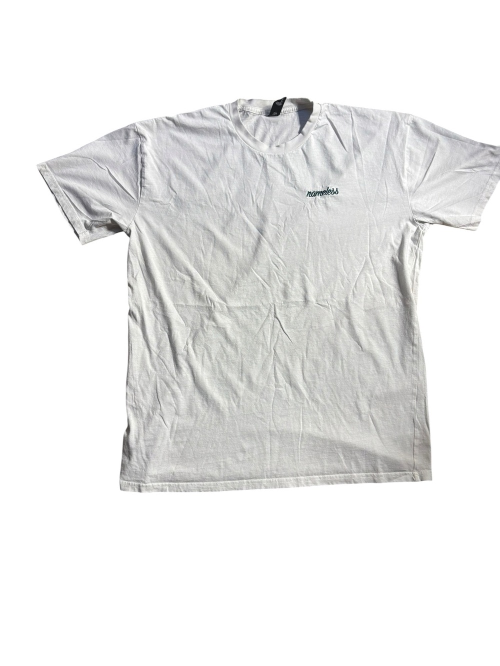Nameless White Crewneck Tee with Subtle Chest Logo